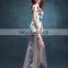 Blue White Porcelain Wedding Toast Dress Evening Dinner Dress High Low Bride dress