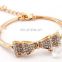 godbead Lowest Price Cute Rhinestone Crystal Bowknot Butterfly Cuff Bangles Bracelet Jewelry Women Femme Accessory Gift