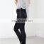 White color slim fit front zipper to reserve women jogger pants