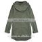 Fashionable ladies long washed heavy cotton coat for new style hoody long coat