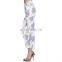 Custom 2016 latest Europe women fashion floral printed fitting pants
