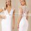Women Sexy Sleeveless Deep V Hollow Out Cocktail Clubwear Party Mini Bandage Bodycon Dresses
