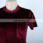 hot selling high-end velvet short sleeve pocket t-shirt female fashion t shirts