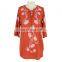 Women Apparel Crinkle Viscose Embroidery Tunic