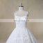Illusion back lace muslim arabic ball gown wedding dress