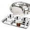 STAINLESS STEEL 6 COMPARTMENT AMERICAN MESS TRAY - SQUARE