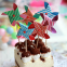 Party decorative wooden toothpicks disposable windmill pick