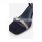 Ladies stylish design rhinestones ankle strap block heels sandals women shoes