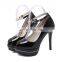 ladies beautiful pu patent upper high heel shoes women platform pumps office sandals shoes