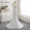 2020 Short Sleeve Wedding Gown Bride Vestido De Noiva White Backless Lace Mermaid Wedding Dress
