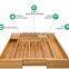 Bamboo Silverware Drawer Organizer Kitchen Expandable Utensil Holder -Adjustable Cutlery Tray with Divider