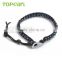 Topearl Jewelry 2016 Potato Shape Black Freshwater Pearl Fashion Bracelet Woven Leather Wrap Bangle CLL126