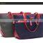 New design fashion women nylon bag handbag with leather handle
