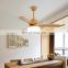 3 blades modern decorative home living room copper pendant lighting wireless indoor ceiling fan wood with led lamp for kitchen