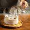 Food Grade Transparent Dustproof Cake Glass Cover Food Cover Cake Pan Glass Cover With Bamboo Tray