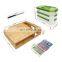 Bamboo Cutting Board Juice Groove With 3 Drawer Tray And Locking Lid