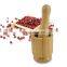 100% Natural Bamboo Spice Grinder Wooden Mortar and Pestle Set for Kitchen