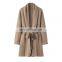 2024 New Arrival High Quality 100% Knitted Cashmere Cardigan Coat Long Winter Season Waistband Solid Pattern Front Logo Pocket