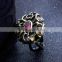Super Gorgeous Black Gold Trend Zircon Stones Red Purple Color Cocktail Party Ring