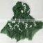 Wholesale Fringe Tassel Flower Embroidery Design Cotton Fashion Ladies Winter Shawl