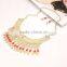 Exaggerated Dubai 18k Gold Plated Red Gem Bib Chunky Statement Necklace Jewelry Set