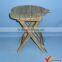 Vintage White Slats Wooden Small Folding Stool