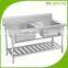 BN-S36 Commercial double bowl kitchen stainless steel sink for sale