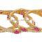 Indian Beautiful Ruby With AD Diamond Stone 4Pcs Bangle Set