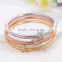 3 pieces set environmental zinc alloy rhinestone butterfly charms rose gold bangle bracelet                        
                                                                                Supplier's Choice