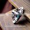 2015 china cheap wholesale fashion natural stone ring square turquoise crystal gun black ring