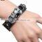 2016 Punk Fashion Leather Bracelet Skull Bracelet Jewelry Wholesale