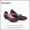 New hot sale soft rubber outsole printed suede leather low thick heel shoes ladies