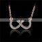 Fashion Shining Digital 8 Gold Plated Rhinestone Pendant Necklace Long Chain for Women Jewelry Gifts