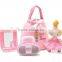 New desig super soft plush girls bag set baby toys