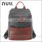 Best Genuine Top Layer Cow Leather Canvas Backpack Mens Travel Bag