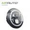 HTAUTO Motorcycle 7 Inch Headlights Projector LED Headlight Angel Eye H4 H13 Harness, Halo HeadLamp For Harley