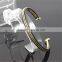 anil Arjandas Men Girl Cuff Bangles Micro Inlay Russia Black CZ Stones Lovers Wrap Bangle Bracelet