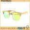 semi-rimless wood sunglass with uv 400 bamboo new sunglasses model fashion sun glasses wood