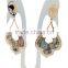 Stainless Steel newest style laser cut patterns with very pretty inlays earring