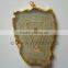 Yellow Banded Agate Natural Design Electroplated Slices Pendants