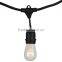 S14 String Light Company Vintage 48-Ft Outdoor Commercial String Lights with 24 Suspended Sockets and 24 Frosted S14 Bulbs