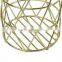 Iron wire golden cylindrical Candle Holder lantern