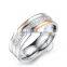 6MM Stainless steel zircon ring fashion mix color ring wedding jewelry 6260465