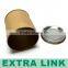 Coffee Tea Cup Recycle Embossing Rigid Round Kraft Paper Cylinder Box