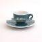 200--300ml blue glazed ceramic mug with saucer