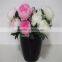 SJ20170058 artificial pink silk fabric peony flower for indoor decoration