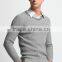 New designs 100% cashmere v neck cable knit sweater for men