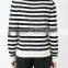 New cross knitted stirpe cashmere sweater for mans round neck pullover