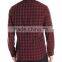 Top quality latest shirts design red black men flannel shirt