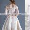 2017 design women wedding dress for embroidered lace,flat shoulder lace up back wedding dress OEM